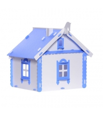 Домик для кукол R&S Деревенский домик Маруся бело-синий с мебелью