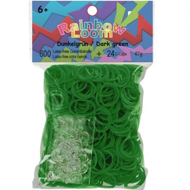 Набор резинок для плетения браслетов Rainbow Loom зеленый B0012