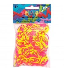 Резиночки для плетения браслетов Rainbow Loom розовые и желтые B0044