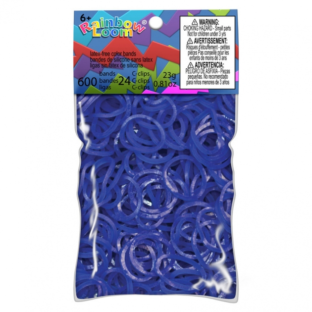 Резиночки для плетения браслетов Rainbow Loom гелевые темно синие B0056