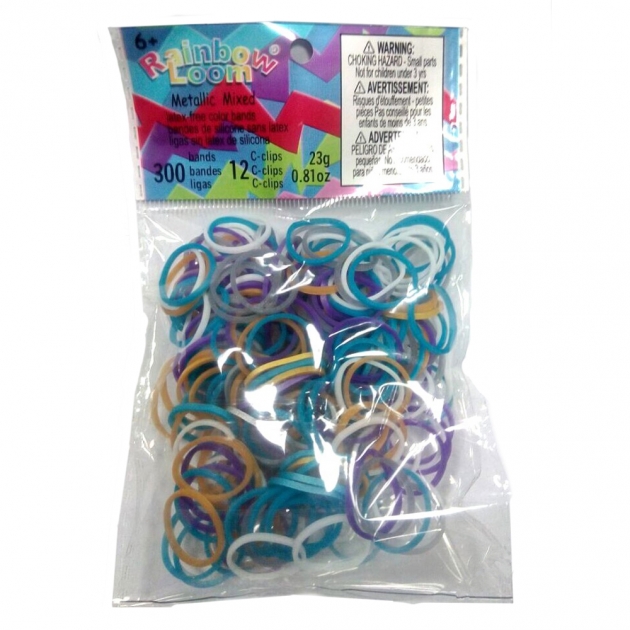 Набор резинок для плетения браслетов Rainbow Loom Металлик микс B0065