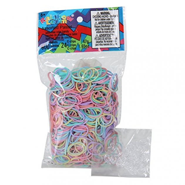 Резинки для плетения браслетов Rainbow Loom Микс пастель 600 шт B0109