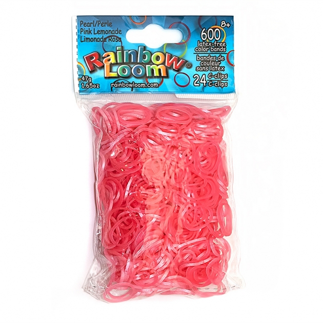Набор резинок Rainbow Loom для плетения Перламутр Розовый лимонад 600 шт B0142