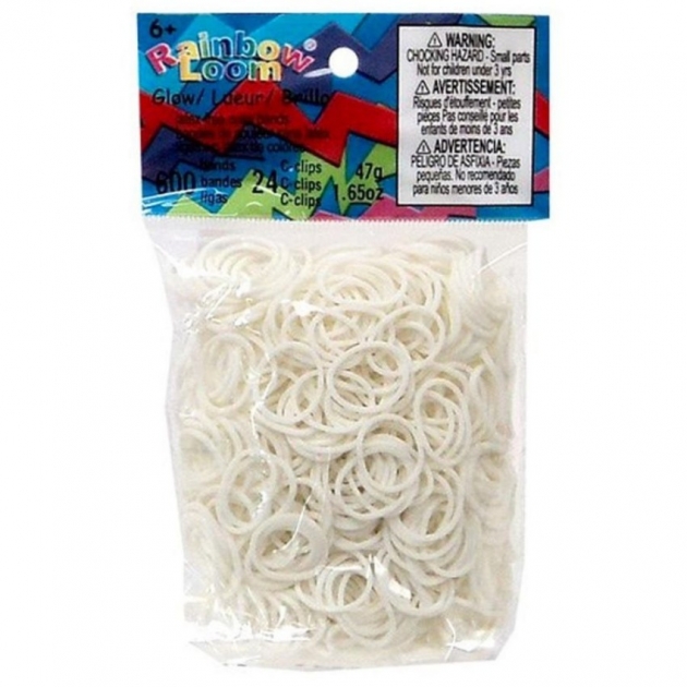 Резинки светящиеся в темноте белый gid white Rainbow Loom B0020(123)