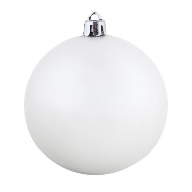 Новогоднее украшение белый шар 20 см