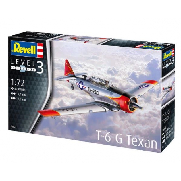 Сборная модель американский легкий учебный самолет t 6 g texan Revell 3924