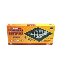 Набор шахматы шашки нарды магнитные 3 в 1 Rinzo S-00024 (8188-3)