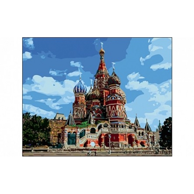 Рисование по номерам москва собор василия блаженного 40x50 см Рыжий кот Q1370