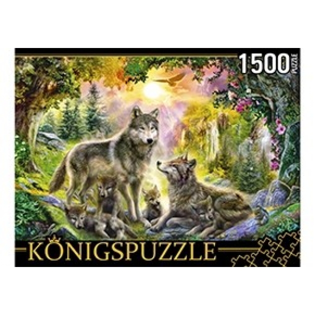 Пазлы Konigspuzzle ян патрик красный семья волков 1500 эл МГК1500-8487