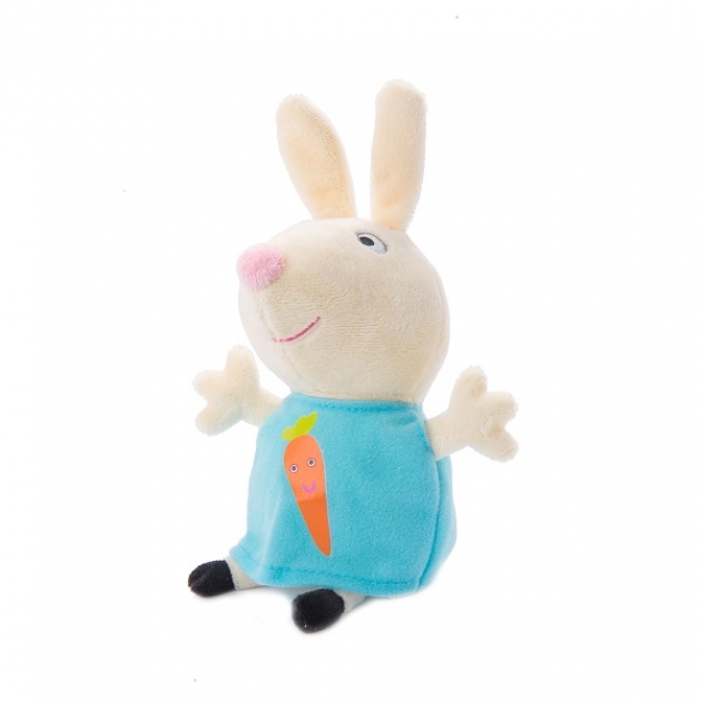 Мягкая игрушка свинка пеппа ребекка в футболке с морковкой 20 см Росмэн 29624