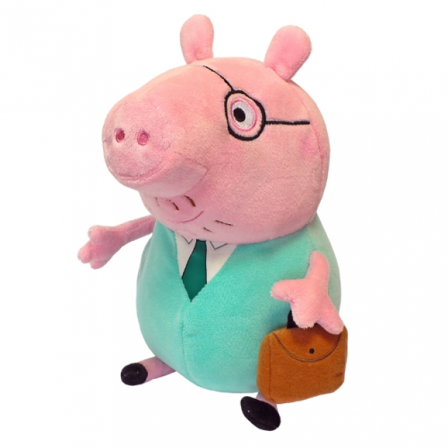 Мягкая игрушка peppa pig папа свин с кейсом 30 см Росмэн 30292