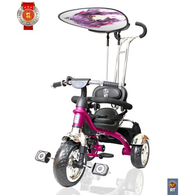 Велосипед 3х колесный grand RT print колеса eva розовый 4010