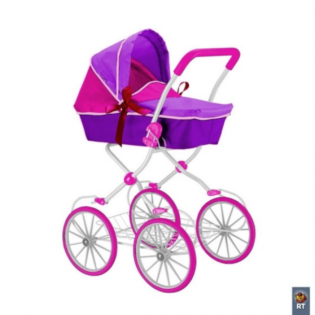 Кукольная коляска RT цвет фиолетовый фуксия 5178