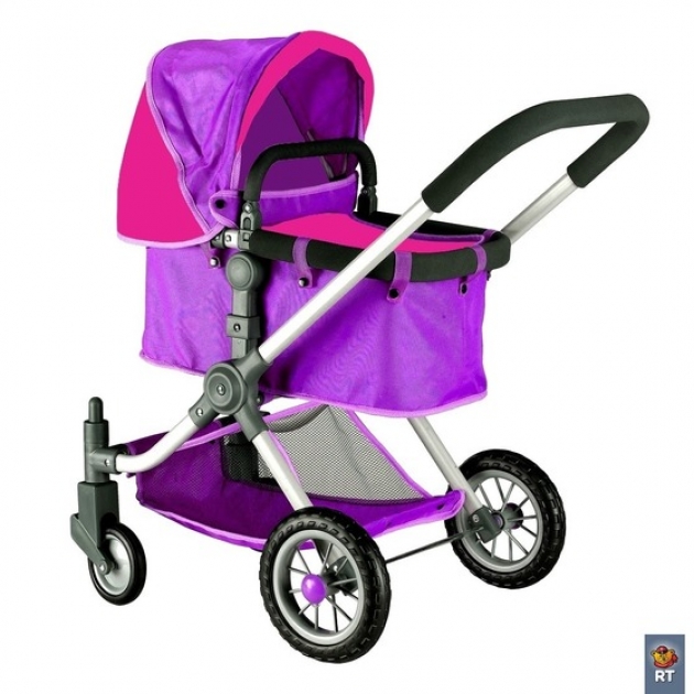 Кукольная коляска RT цвет фиолетовый фуксия 5210