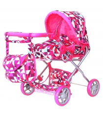 Кукольная коляска RT цвет розовые ромбы 5671