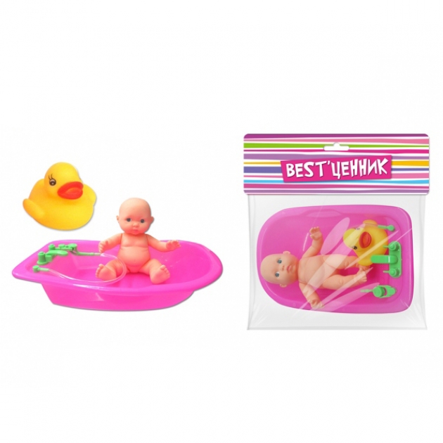 Игровой набор пупс в ванночке с утенком S S Toys 100697703