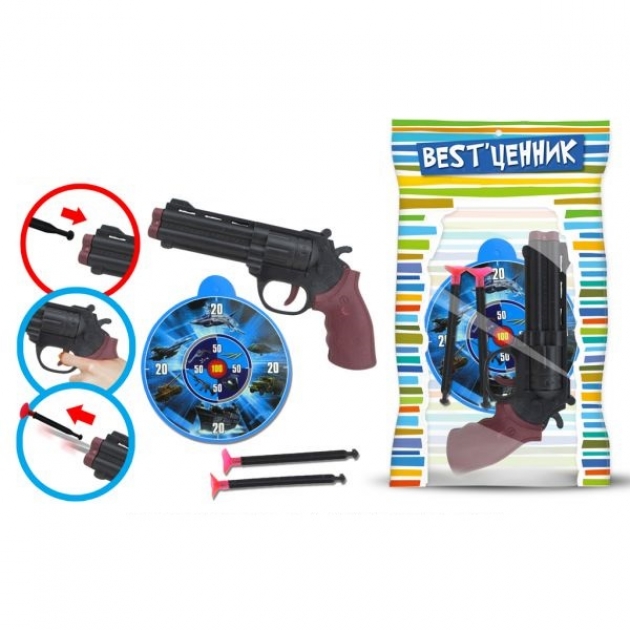 Игровой набор пистолет с мишенью и присосками S S Toys 100795147
