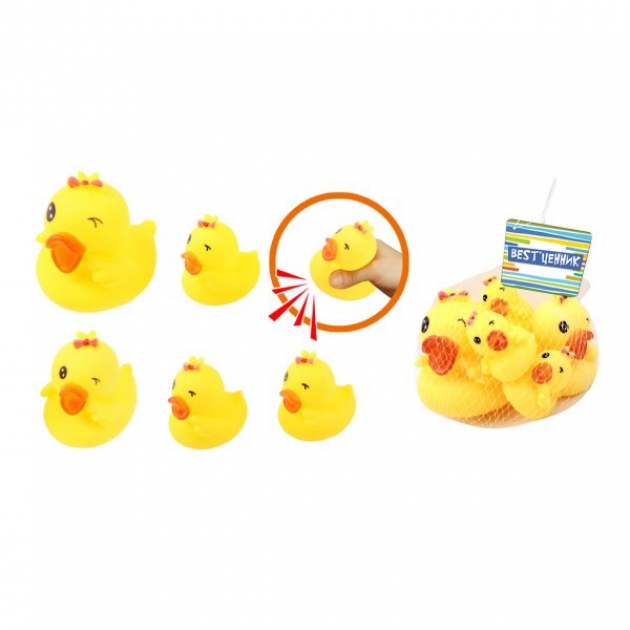 Набор игрушек пищалок для ванны утка с утятами 5 шт S S Toys 101016016