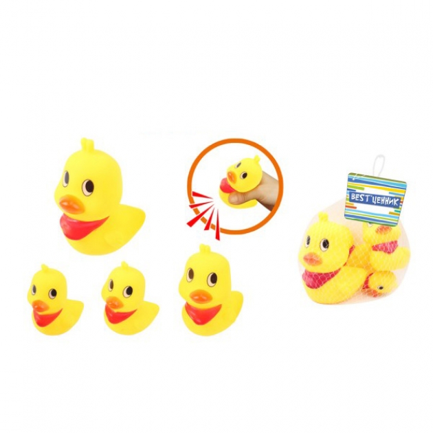 Набор из 4 игрушек для ванны животные пищалки S S Toys 101016017