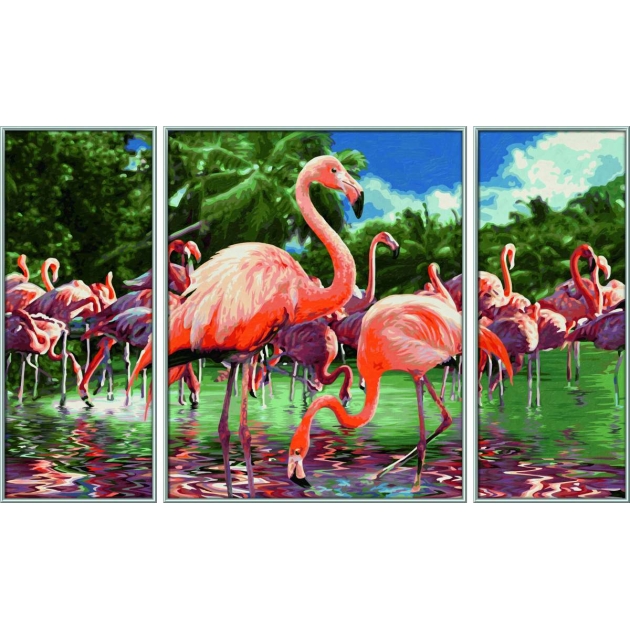 Картина по номерам триптих фламинго 50 х 80 Schipper 9260782