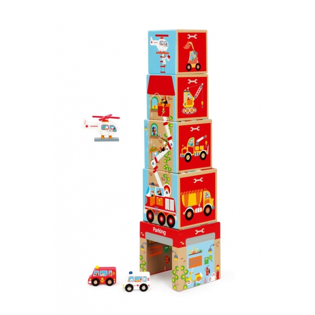 Кубики Scratch 6181088 stacking tower cars and helicopter