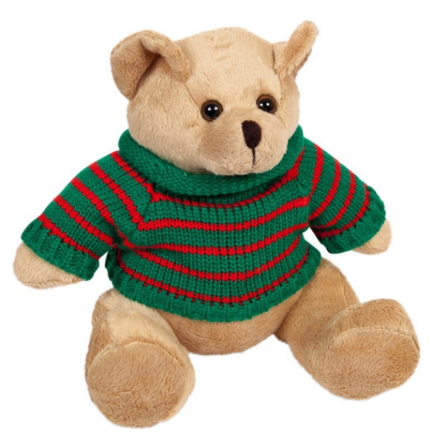 Мягкая игрушка медведь в свитере бежевый 12 см Shantou Gepai M3000