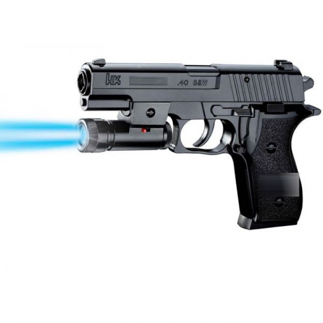Пневматический пистолет с фонариком и пульками свет Shantou Gepai 1B00116