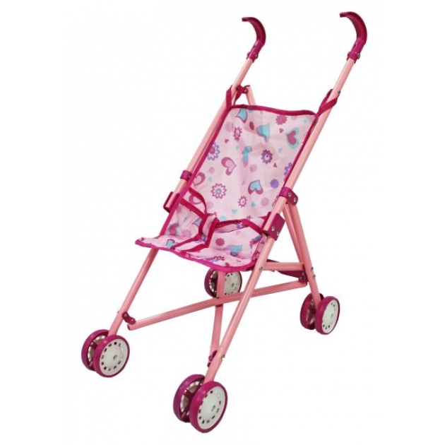 Прогулочная коляска трость для кукол розовая Shantou Gepai PH910
