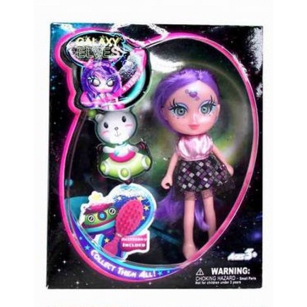 Кукла буни galaxy elves с питомцем с сиреневыми волосами Shiner Toys 65101/розовая