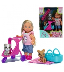 Кукла еви с двумя собачками и коляской 12 см Simba 5733080...