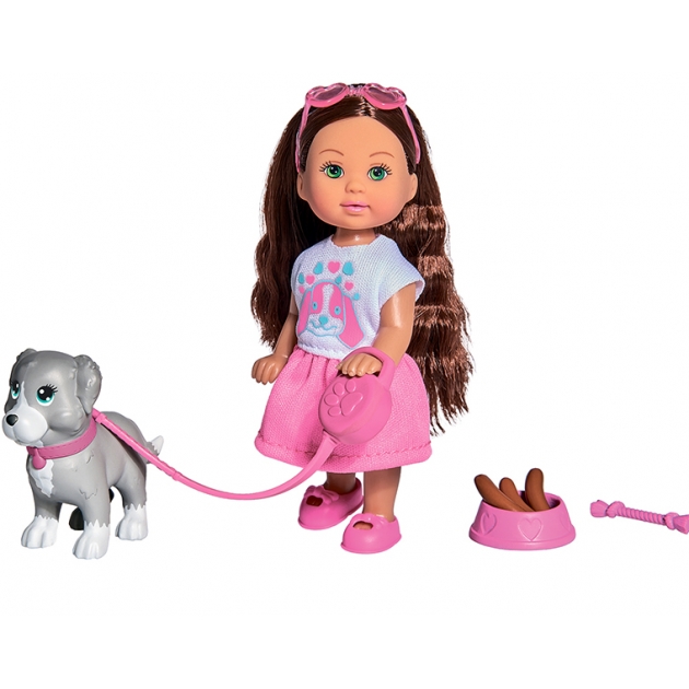 Кукла еви с собачкой и аксессуарами из серии holiday 12 см Simba 5733272