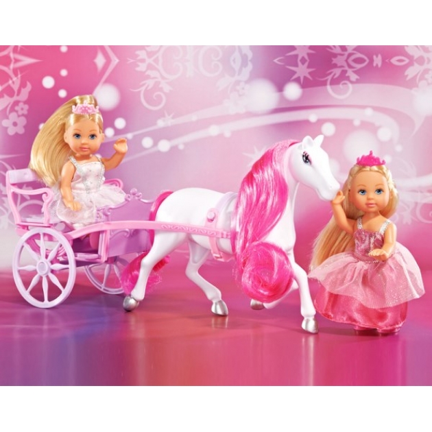 Куклы еви романтический кортеж с лошадью и каретой Simba 5736646