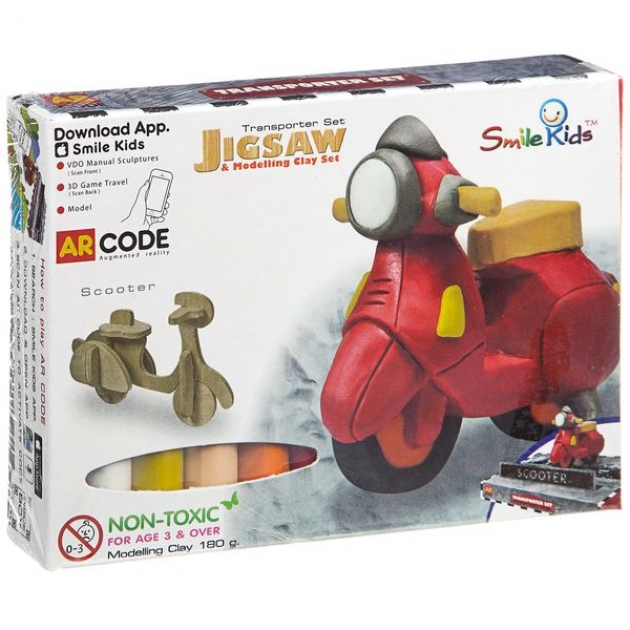 Набор для лепки из мягкого пластилина скутер Smile Kids SK-B180-TR_скутер