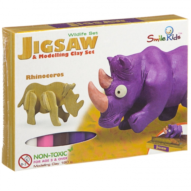 Создай фигурку из пластилина носорог Smile Kids SK-B180-WL_носорог