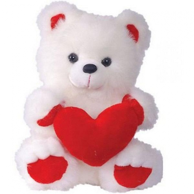 Мягкая игрушка медведь с сердцем белый 42 см СмолТойс 3329АV/БЕЛ