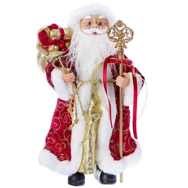 Дед мороз с подарками 30 см красная шуба Snowmen Е96406