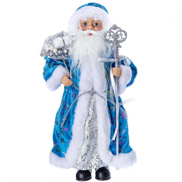 Дед мороз с подарками 36 см голубая шуба Snowmen Е96404