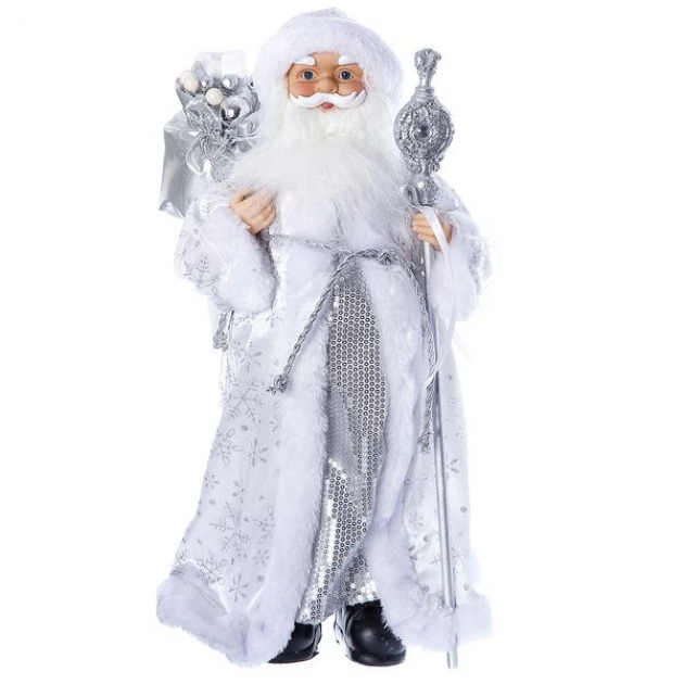 Дед мороз с подарками 46 см серебряная шуба Snowmen Е96408
