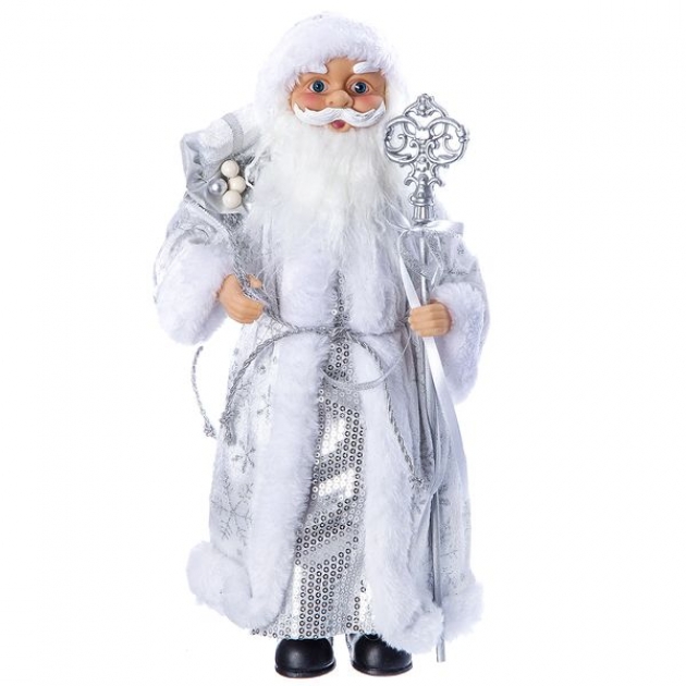 Дед мороз с подарками 36 см серебряная шуба Snowmen Е96410