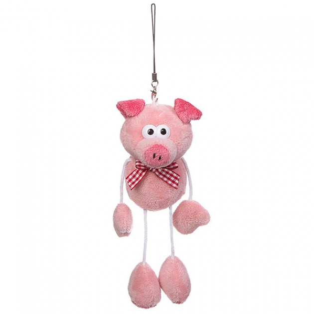 Мягкая игрушка подвеска для телефона свинья 13 5 см Snowmen Е96535          