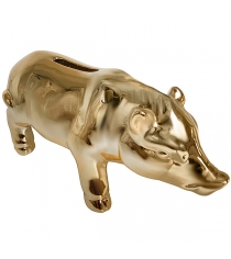 Копилка символ года свинья покрытие под золото 17x6 5x8 см Snowmen Е96586