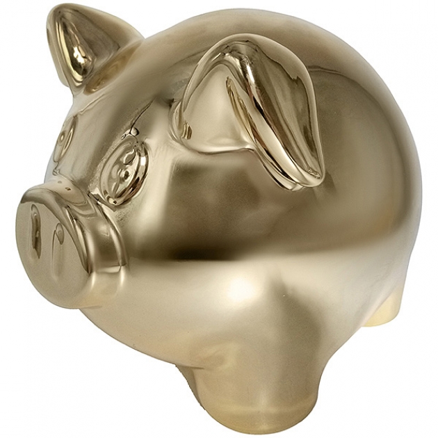 Копилка символ года свинья покрытие под золото 15x11 5x11 7 см Snowmen Е96587          