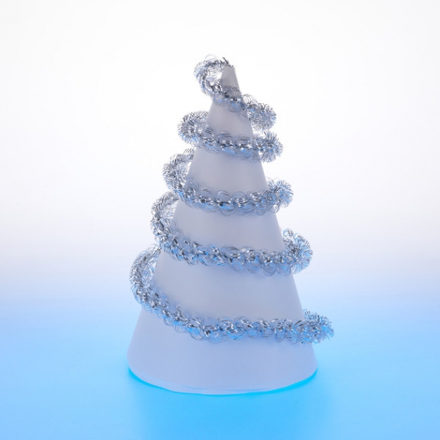 Новогодняя мишура спираль серебряная 2 м Snowmen А4015Д