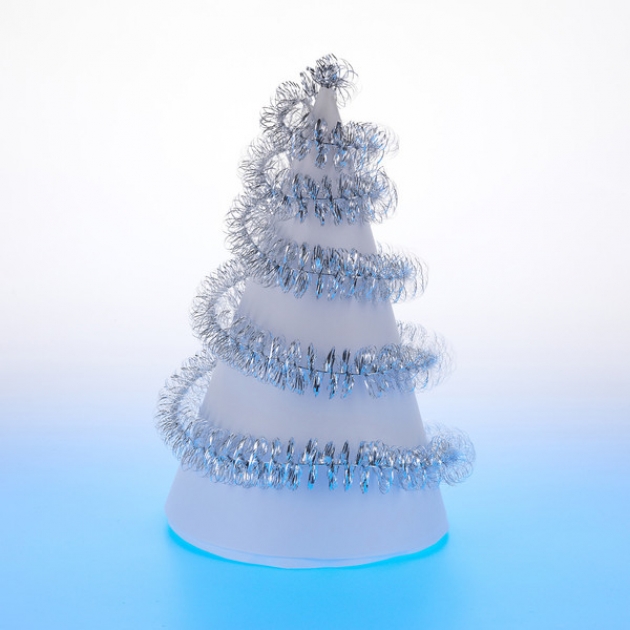 Новогодняя однослойная мишура спираль серебристая 2 м Snowmen А4017Д