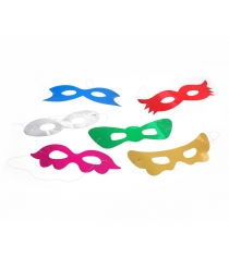 Набор цветных бумажных карнавальных масок 6 штук Snowmen Е0307