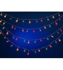 Новогодняя гирлянда звездочка цветное свечение 100 ламп Snowmen Е2090