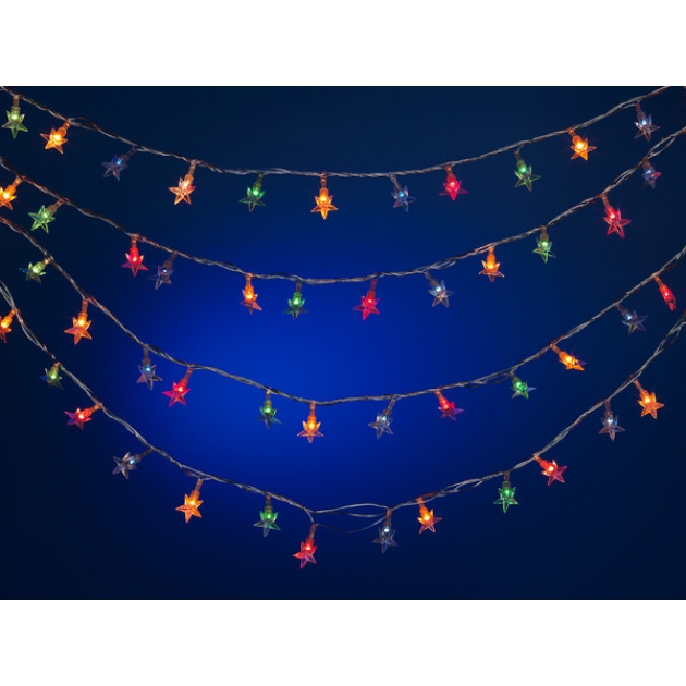 Новогодняя гирлянда звездочка цветное свечение 100 ламп Snowmen Е2090