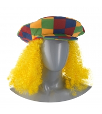 Карнавальная шляпа с волосами кепка клоуна Snowmen Е3330