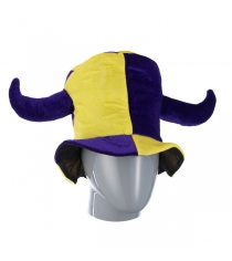 Шутовская шляпа с двумя рогами желто фиолетовая Snowmen Е40264