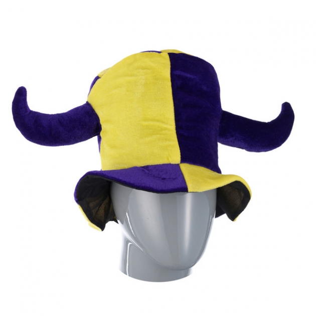 Шутовская шляпа с двумя рогами желто фиолетовая Snowmen Е40264
